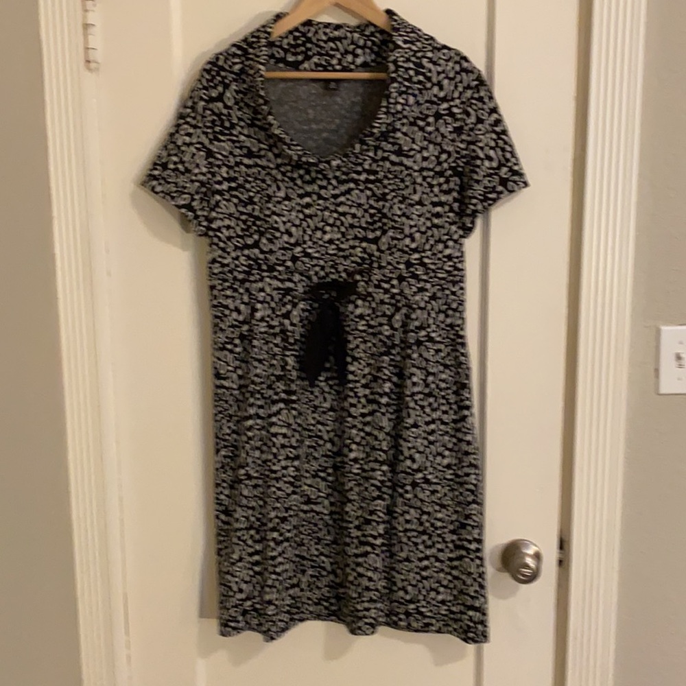 Perceptions Cowl neck black and white dress